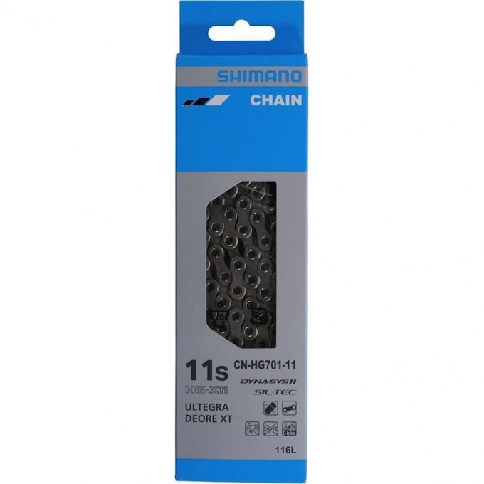Цепь SHIMANO HG701, 11скоростей, 116 звеньев, замок цепи SM-CN900-11 (1шт), ROAD/MTB/E-BIKE совместимость ICNHG70111116Q Цепь SHIMANO HG701, 11скоростей, 116 звеньев, замок цепи SM-CN900-11 (1шт), ROAD/MTB/E-BIKE совместимость ICNHG70111116Q