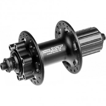 Втулка задняя SHIMANO DEORE XT M756A, 32 отверстия, 8/9/10 скоростей, QR, 6-болтов, черный